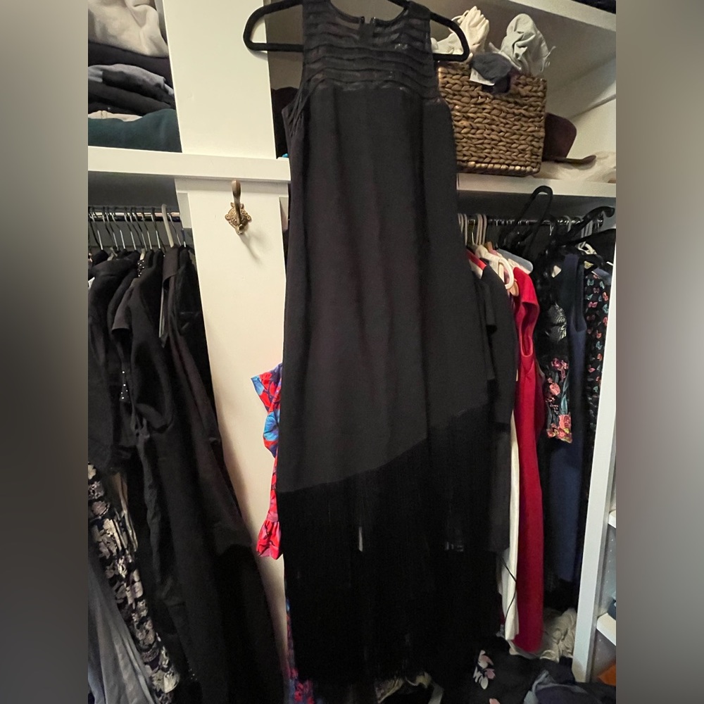 Sachin & Babi fringe black dress